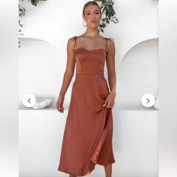 Cherley Lace Up Slit Wedding Midi Dress - Small - Picture 5 of 6